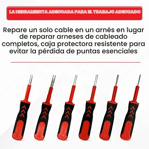 Vista 8 de AFA Tooling - Kit de extracción universal de terminales (25 piezas) – Retira de forma segura los terminales de los conectores eléctricos – Mangos
