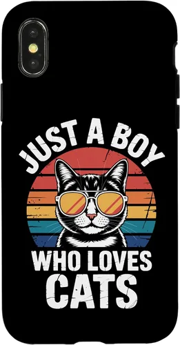 Vista 5 de Just A Boy Who Loves Cats Feline Enthusiast Pet Cat Parents Case for iPhone 16