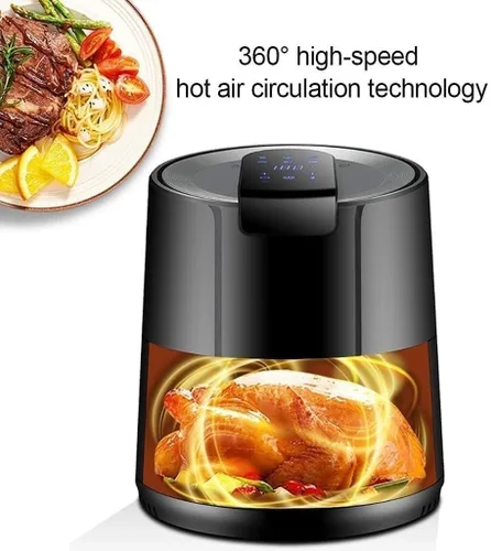 Vista 4 de Freidora de aire de 5.8 cuartos de galón, horno freidora de aire, horno caliente eléctrico sin aceite, 6 funciones de cocción, pantalla táctil