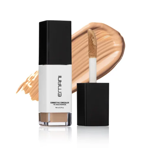 Vista 2 de Emani HD Corrective Liquid Mineral Corrective Corrective Skin - Corrector de cobertura completa con vitamina C y ácido hialurónico, ligero