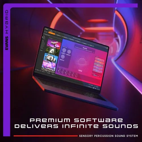 Vista 4 de Evans Sistema de sonido híbrido de percusión sensorial: incluye software, interfaz de audio, 3 sensores de batería y cables, transforma cualquier
