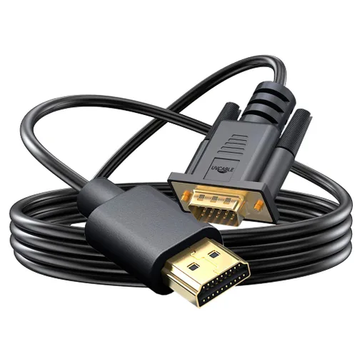 Vista 8 de Cable HDMI a VGA, paquete de 2 unidades, 3.3 pies chapado en oro para computadora HDMI a VGA para computadora, computadora de escritorio, laptop