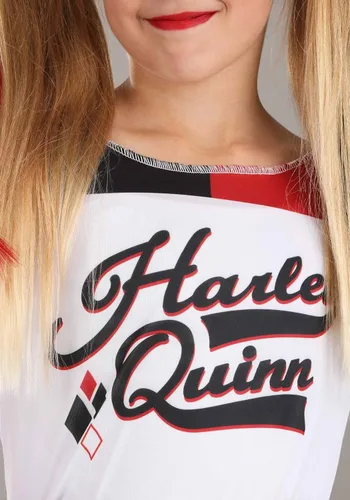 Vista 4 de Disfraz de escuadrón suicida Harley Quinn para niños, negro, blanco, rojo, (Black,Red,White)