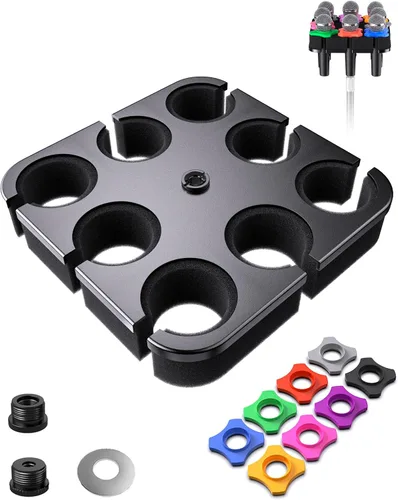 Vista 10 de Soporte para múltiples micrófonos de hasta 6 micrófonos (acolchado de aluminio/goma) para micrófonos dinámicos, con cable e inalámbricos