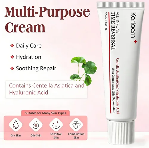 Vista 2 de koridermTime - Crema hidratante todo en uno para el rostro, loción diaria, hidrata, reafirma, reduce las arrugas, centella asiática (Cica) colágeno