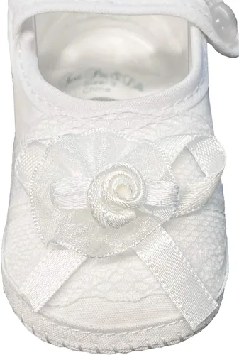 Vista 3 de Pink Princess Zapatos de bautismo para bebé niñas - Blanco Bebé Bautizo Zapatos Bebé Botines Recién Nacido - Zapatos de Bautizo para Nina