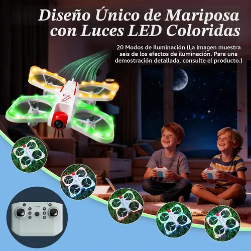 Vista 2 de A ALPHA Drone para niños con cámara 720P, juguete Quadcopter con luces LED