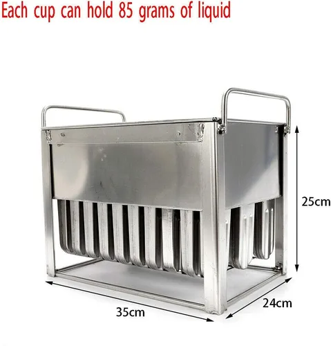 Vista 2 de 20 moldes para paletas, kit de soporte de moldes de paletas de hielo de acero inoxidable comercial GDAE10 con 100 palos de bambú reutilizables