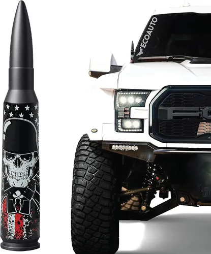 Vista 11 de EcoAuto Badass Bullet - Antena de repuesto para Dodge Ram y Ford F150 F250 F350 Super Duty Raptor Bronco Trucks – Diseño antirrobo – Antena de radio