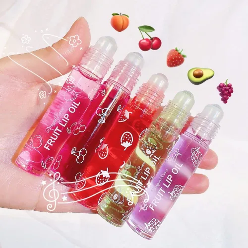 Vista 6 de Brillo de labios enrollable para adolescentes, sabores afrutados, tinte hidratante para labios, cuidado de labios para niños, no tóxico, alegre
