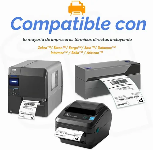 Vista 3 de Etiqueta térmica directa de 3.5" x 1", núcleo de 1", 4 rollos, 1380/rollo