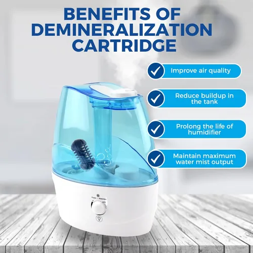 Vista 4 de Paquete de 10 cartuchos de desmineralización para humidificador apto para humidificadores ultrasónicos HoMedics, evita la acumulación de agua dura