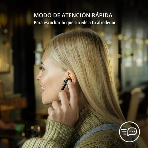 Vista 5 de Razer Hammerhead True Wireless Pro - Audífonos Bluetooth para juegos: THX Certificados - Cancelación activa híbrida avanzada de ruido - 60 ms