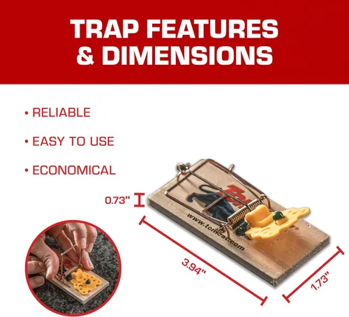 Vista 6 de Trampas para ratones Tomcat (de madera), forma económica y eficaz de atrapar ratones en el hogar, 2 trampas Trampa desechable no química