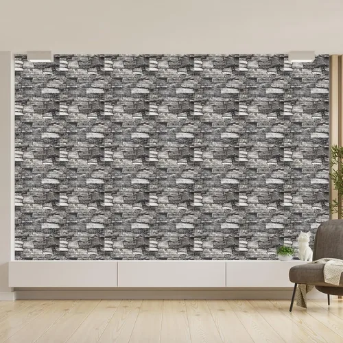 Vista 4 de uxcell Paneles de pared 3D para despegar y pegar, 30 piezas de papel tapiz de ladrillo de espuma para dormitorio, panel de pared de piedra
