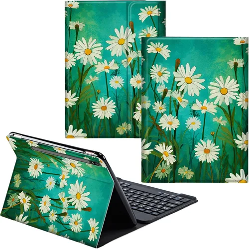 Vista 60 de Funda para Samsung Galaxy Tab S6 Lite 2022/2020 Teclado Inalámbrico Desmontable y Cubierta De Soporte De Cuero PU Funda Protectora Para Samsung