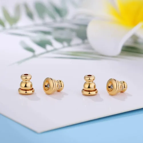 Vista 8 de Respaldos de Aretes para Pendientes, Respaldos de Aretes Tipo Bala de Oro 18K Repuestos para Pendientes/Orejas Caídas, Cierres de Seguridad