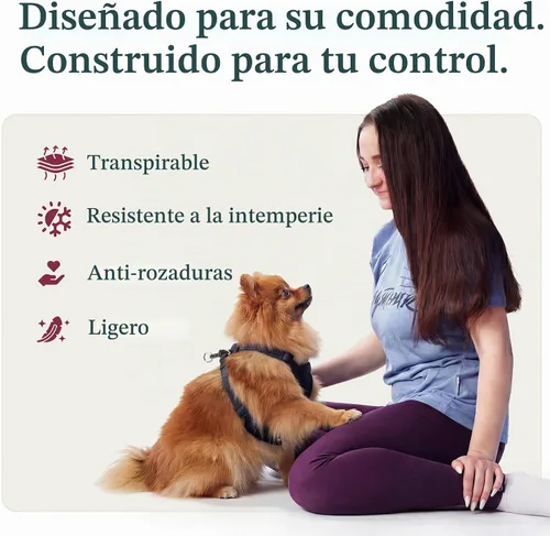 Vista 7 de Sporn Arnés para perro extra pequeño sin tirones, fácil y ajustable para cachorros en crecimiento, ligero, transpirable, nailon duradero, cuerpo