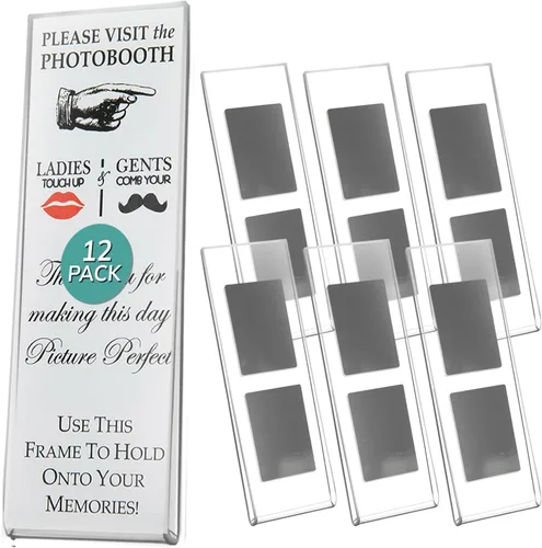 Vista 7 de pbf PHOTO BOOTH FRAMES Marcos magnéticos de fotos de 2 x 6 para refrigerador, 2 x 6 marcos acrílicos magnéticos transparentes para tiras de fotos
