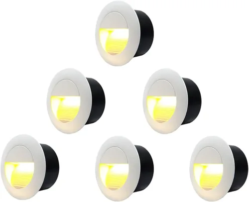 Vista 9 de Arotelicht Luces LED para escalones de 120 V para interiores y exteriores, 3000 K, luces de pared empotrables impermeables para terraza, escalera