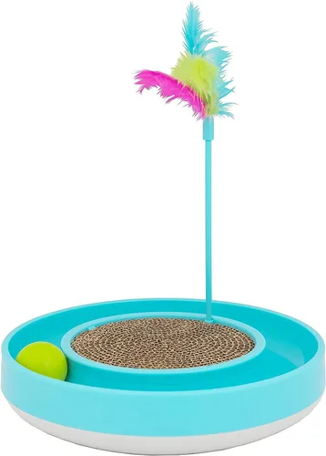Vista 5 de OurPets Wobble Scratch Track - Rascador de cartón de repuesto para gatos, paquete de 3, repuesto de rascador redondo para gatos