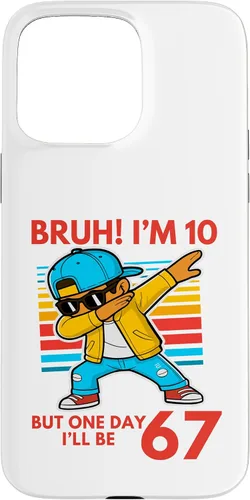 Vista 31 de Bruh I'm 10 But One-Day I'll Be 67 Retro 10th Birthday Kids Case for iPhone 17