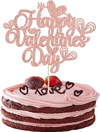 Vista 44 de Ephlyn 24 adornos para cupcakes con purpurina para el día de San Valentín, dulce amor, corazón, día de San Valentín, decoración para cupcakes