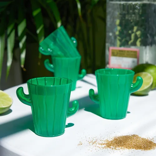 Vista 4 de TrueZoo - Vasos de chupito de cactus para whisky, vodka, tequila, bourbon, despedida de soltero y despedida de soltera, utensilios de bar
