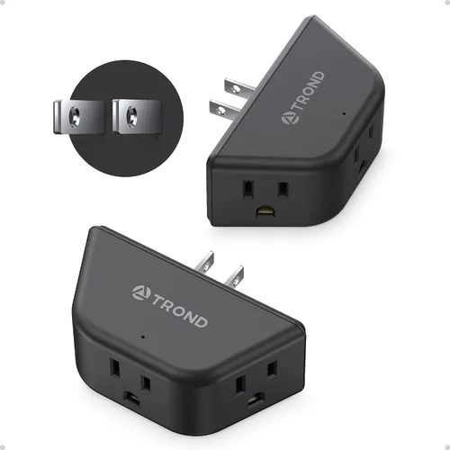 Vista 11 de TROND Extensor de salida con USB, divisor de pared con 2 tomas AC, 3 puertos USB, adaptador de enchufe de pared de diseño de 3 lados, elementos