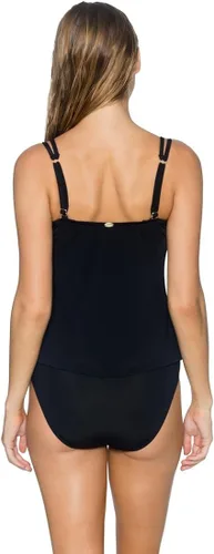 Vista 2 de Sunsets Traje de baño tipo tankini Taylor estándar para mujer con aros, Negro