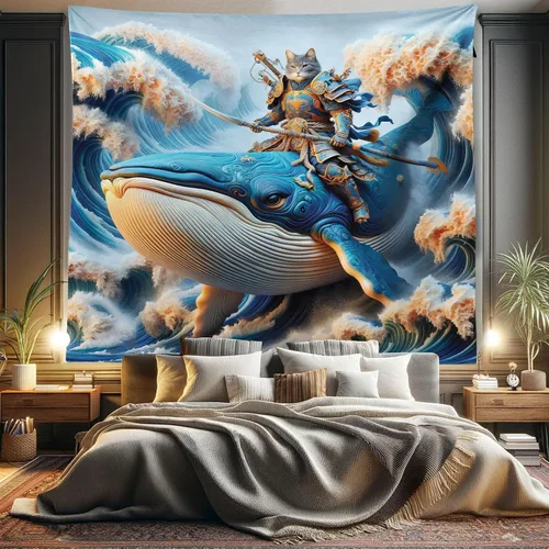 Vista 144 de Ambesonne Tapiz Trippy, vista panorámica de la cascada con bosques de ensueño y mandala oriental psicodélico, decoración de tela para colgar
