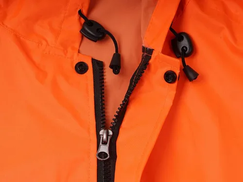 Vista 6 de Chaqueta de lluvia de seguridad larga con capucha para hombre, impermeable, poncho de emergencia