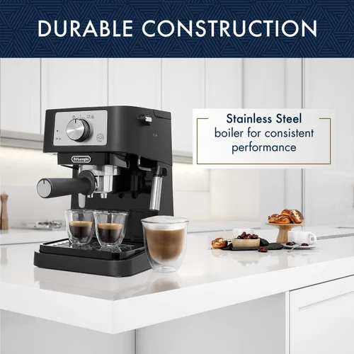 Vista 4 de De'Longhi Stilosa - Máquina de café expreso manual compacta, espumador