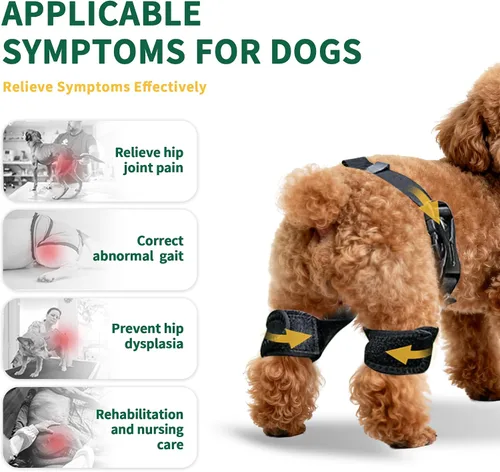 Vista 2 de Aeegee Soporte ortopédico de cadera para perro, soporte de pierna de perro para displasia de cadera, soporte de cadera para perro para aliviar