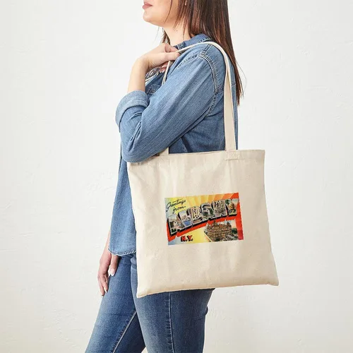 Vista 2 de CafePress Albany New York Greetings - Bolsa de lona natural, bolsa de compras reutilizable