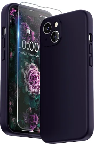 Vista 15 de SURPHY Funda compatible con iPhone 13 con protector de pantalla, (protección de cámara y forro de microfibra suave), funda de teléfono de silicona