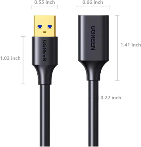 Vista 9 de UGREEN Cable de extensión USB 3.0 USB 3.0 macho A a hembra A 5Gbps compatible con Gamepad unidad flash USB Hub disco duro externo teclado impresora