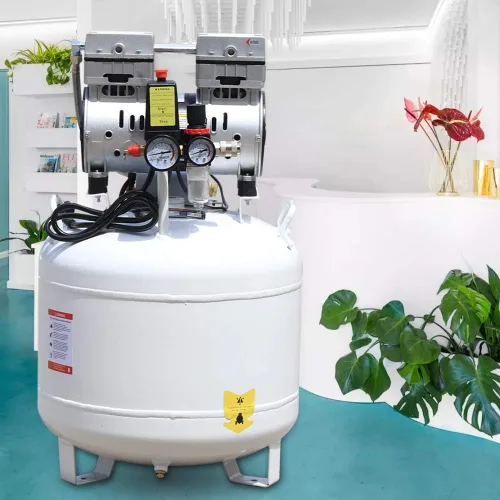 Vista 2 de compresor de aire médico dental portátil 40L, bomba de aire lubricada sin aceite silencioso