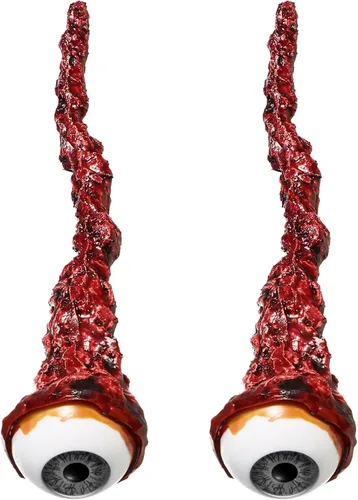 Vista 8 de Hanaive 2 piezas de globos oculares falsos rasgados accesorios de película hechos a mano de calidad realista ojos rasgados recuerdos de fiesta