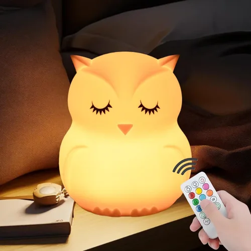 Vista 17 de Luces nocturnas de conejo de gran tamaño, lámpara de noche para dormitorio, resistente a la rotura, cuidado de los ojos, brillo ajustable, ajuste