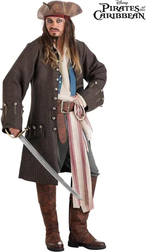 Vista 4 de Disfraz de pirata de Jack Sparrow de lujo para adultos
