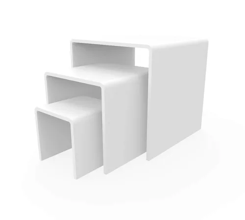 Vista 56 de FixtureDisplays® One Riser Combo - Cubo de 2 pulgadas de 3 caras con pedestal de plexiglás negro Lucite acrílico, accesorios para exhibición