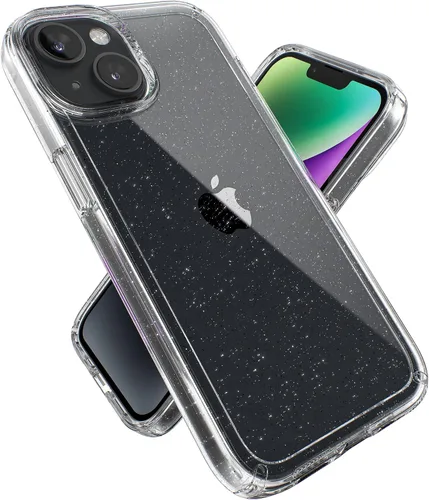 Vista 10 de Speck Funda transparente para iPhone 14 y iPhone 13 - Protección contra caídas, resistente a arañazos y anti-amarillamiento, funda de doble capa