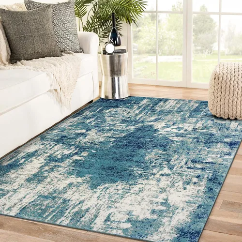 Vista 11 de LUXE WEAVERS Alfombra Artística de Área, Azul Oscuro-Azul Claro 2x3 Artistic, Cozy, Medium Pile