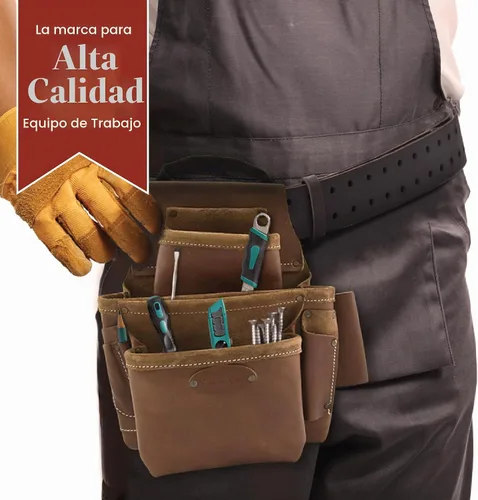 Vista 7 de Style n Craft Estuche para uñas y herramientas de 8 bolsillos, bolsa de herramientas de cuero resistente, bolsa de cuero de grano completo perfecta