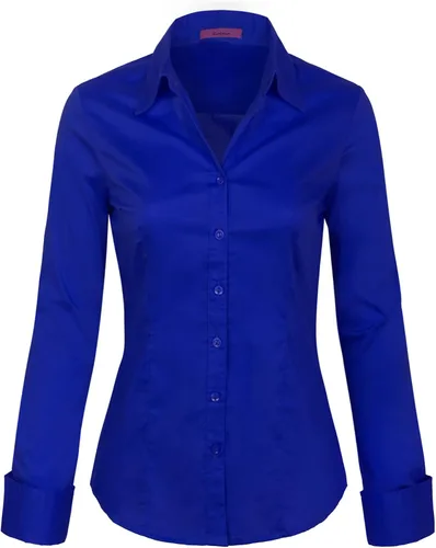 Vista 17 de KOGMO Camisas de manga larga con botones para mujer, blusa de trabajo de oficina (S-3X)