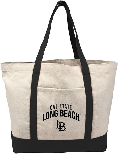 Vista 166 de Campus Lab Bolsa de lona con logotipo primario colegiado con bolsillo externo, bolsa de hombro reutilizable para ir de compras, playa Águilas A&m