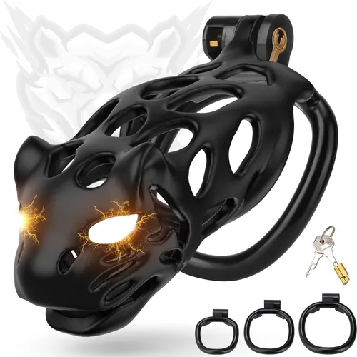 Vista 8 de Jaula de castidad, dispositivo de castidad masculina invisible ligero con 3 anillos activos, jaula grande para pene impresa en 3D, juguetes sexuales