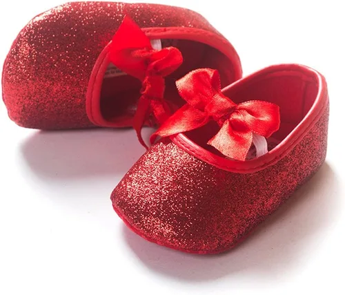 Vista 3 de Mocasines para bebé de princesa brillante Mary Jane vestidos zapatos de primera calidad ligeros suela suave zapatos para cuna zapatos para niños