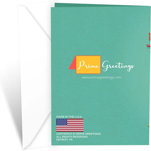 Vista 4 de Prime Greetings Tarjeta del día de San Valentín para nieto, hecha en Estados Unidos, ecológica, tarjeta gruesa con sobre de alta calidad de 5 x 7.75